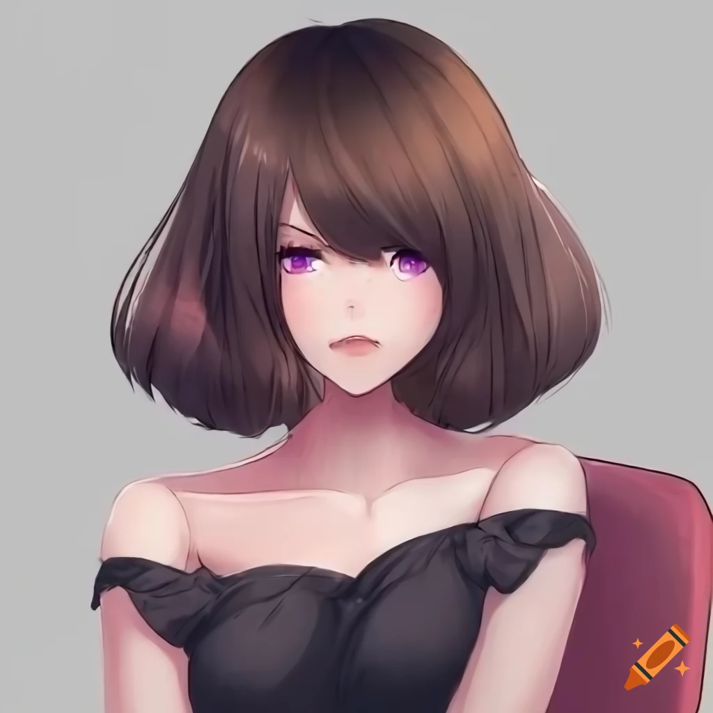 anime woman with voluminous hair in a salon chair