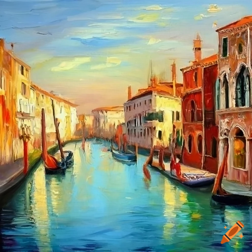 oil painting of Venice in the spring