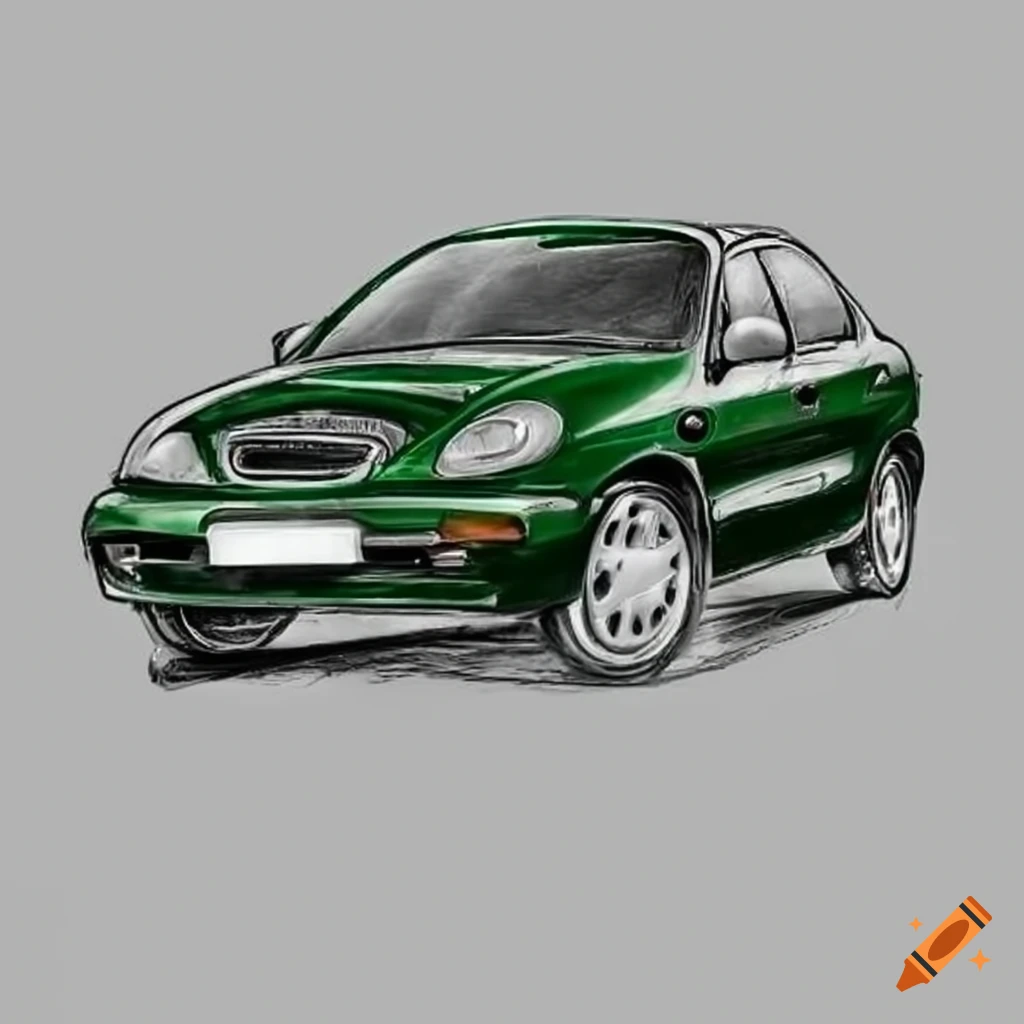 dark green Daewoo Lanos sedan