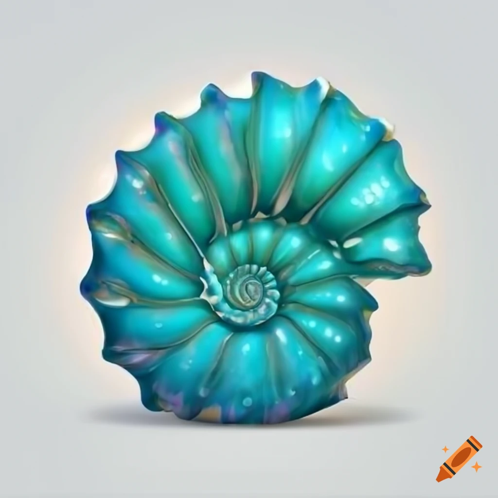 cartoon seashell on white background