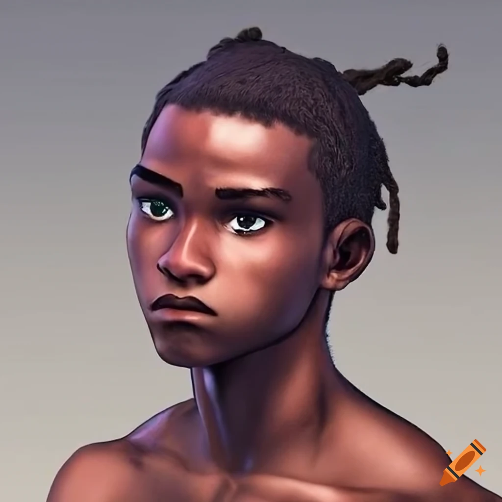 portrait of a muscular high school student with dreadlocks