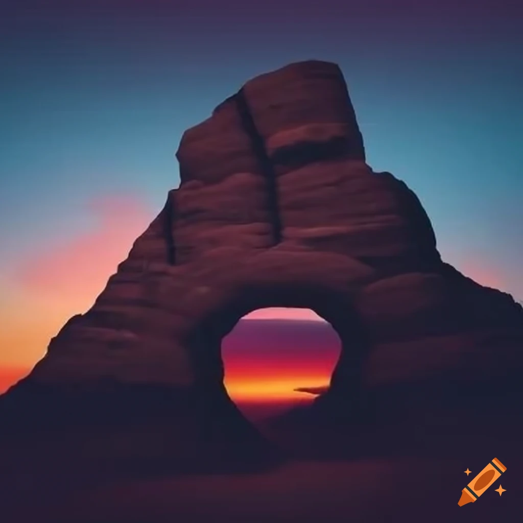 mysterious prehistoric setting at dusk