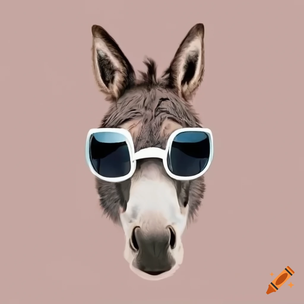 funny donkey wearing sunglasses