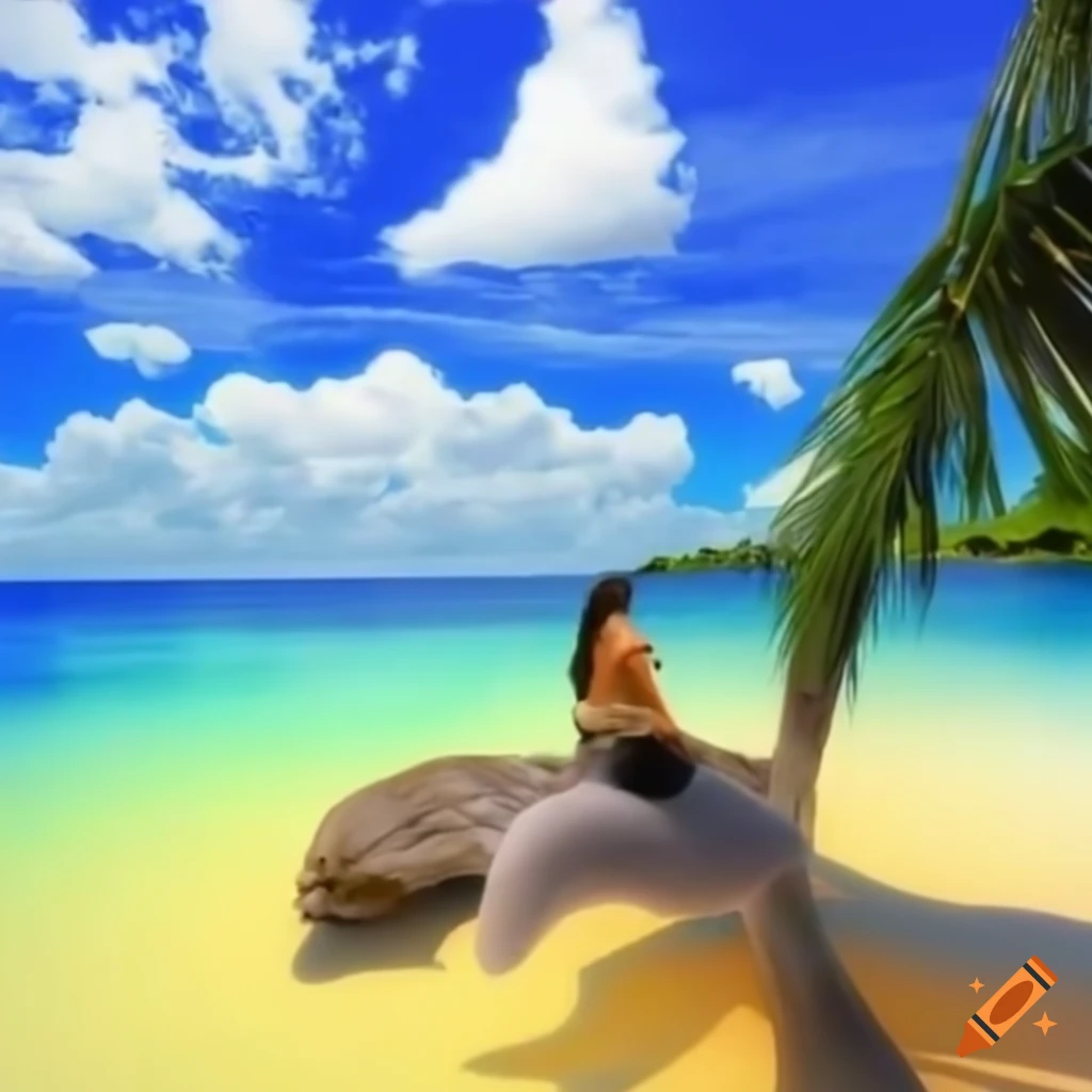 detailed depiction of a happy paradise