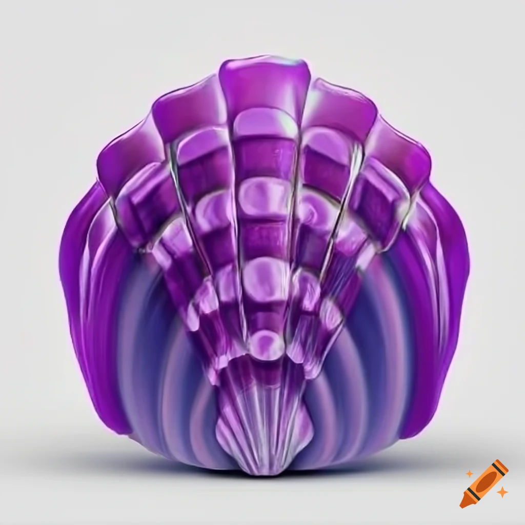illustration of a shiny purple seashell on a white background