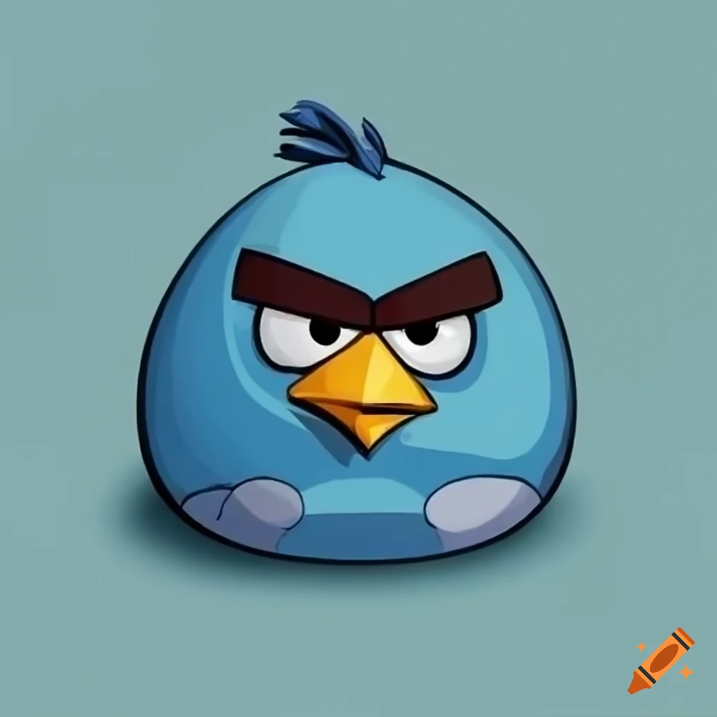 cartoon image of Angry Birds Blue character
