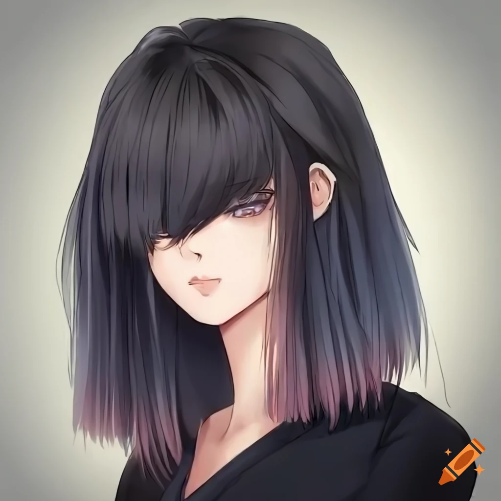image of an anime woman with long voluminous hair