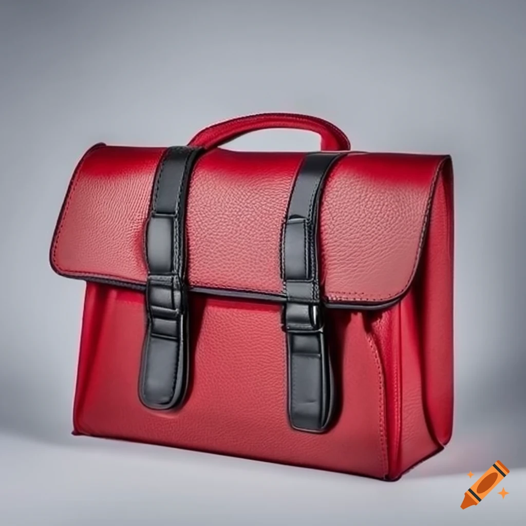 stylish red bag with compartments