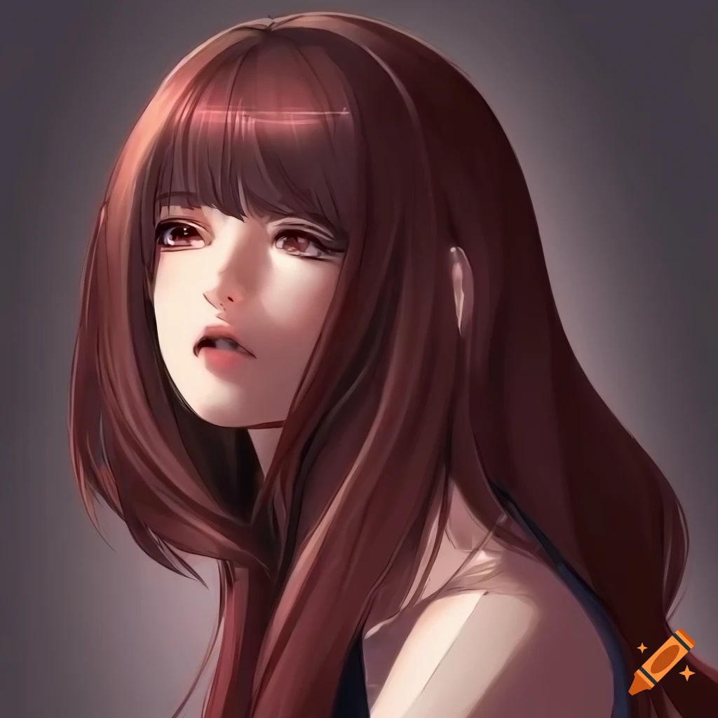 anime woman with voluminous hair in salon