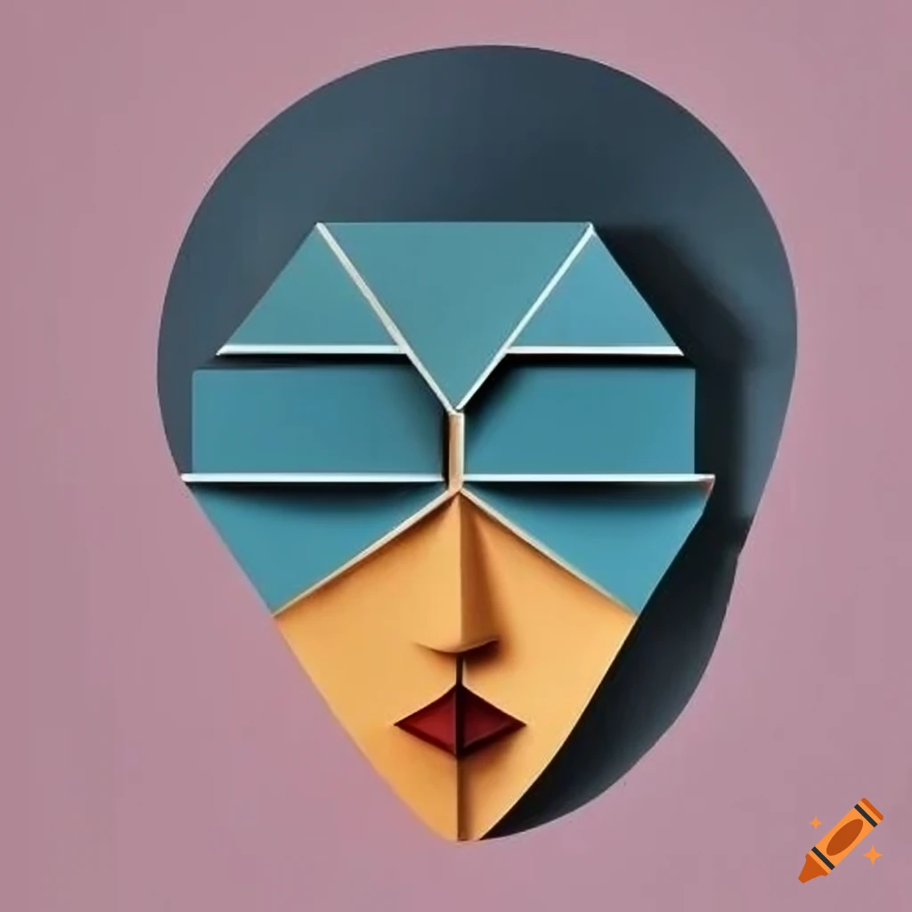minimalist cubist head artwork