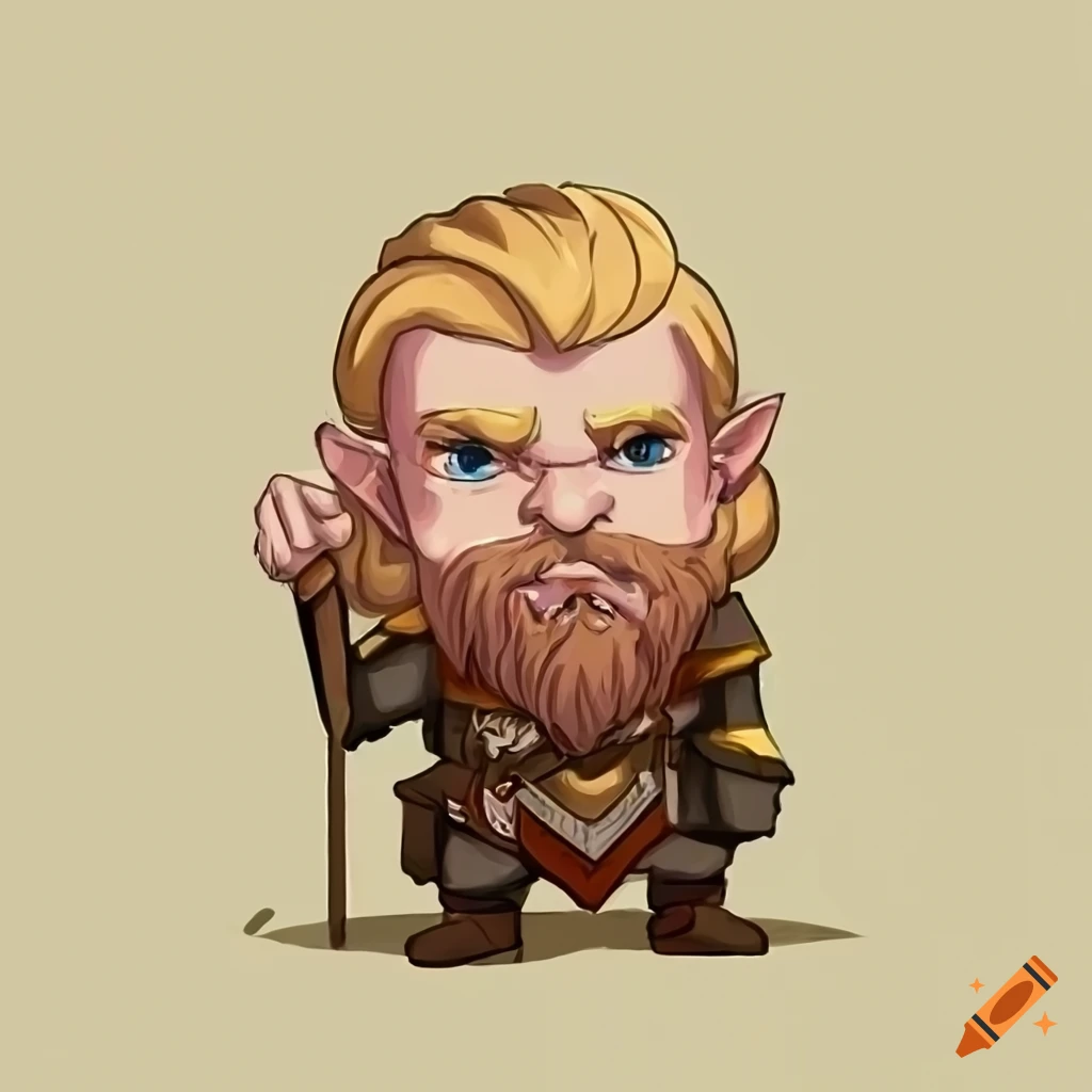 image of a young blond dwarf cleric