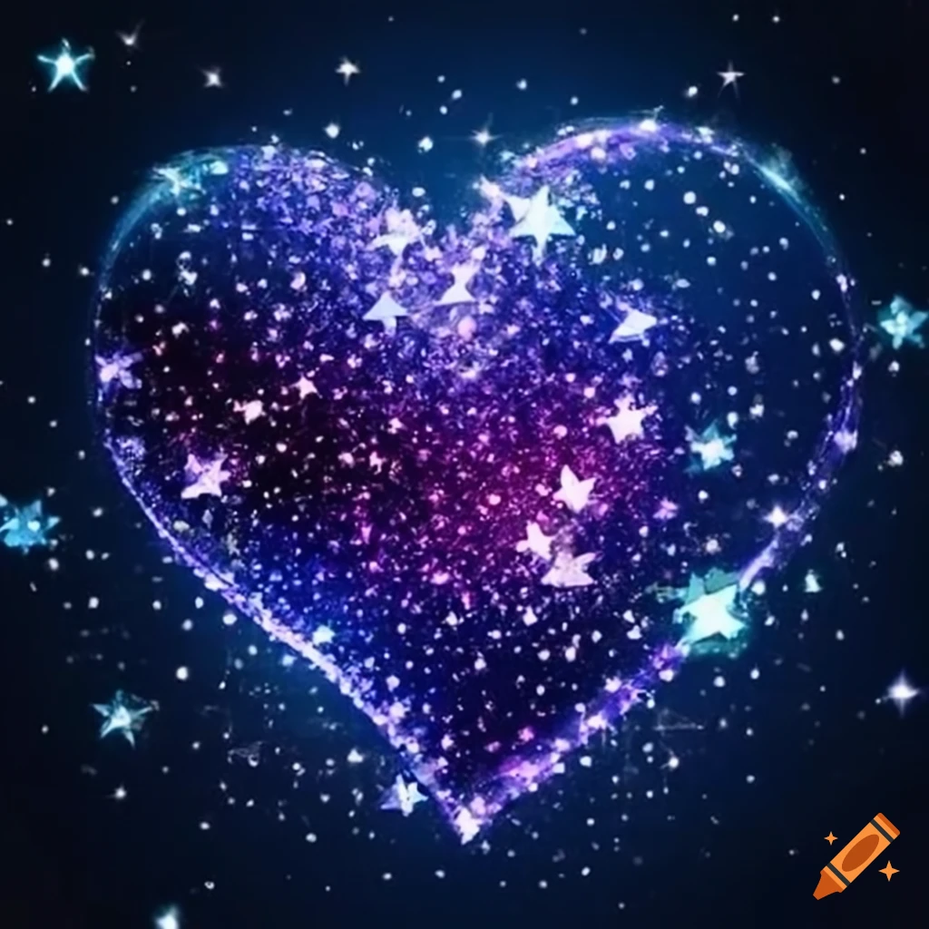 sparkling heart in the night sky