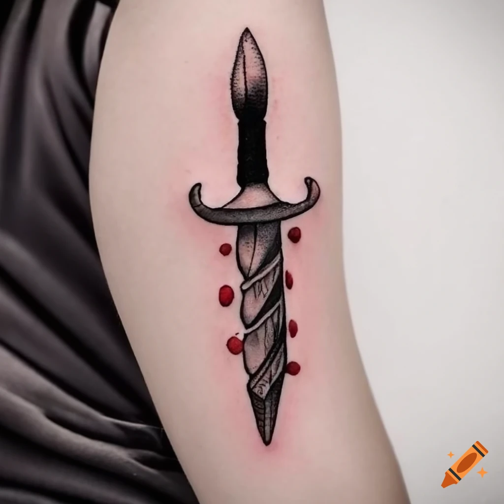 Detailed tribal sword tattoo design on Craiyon