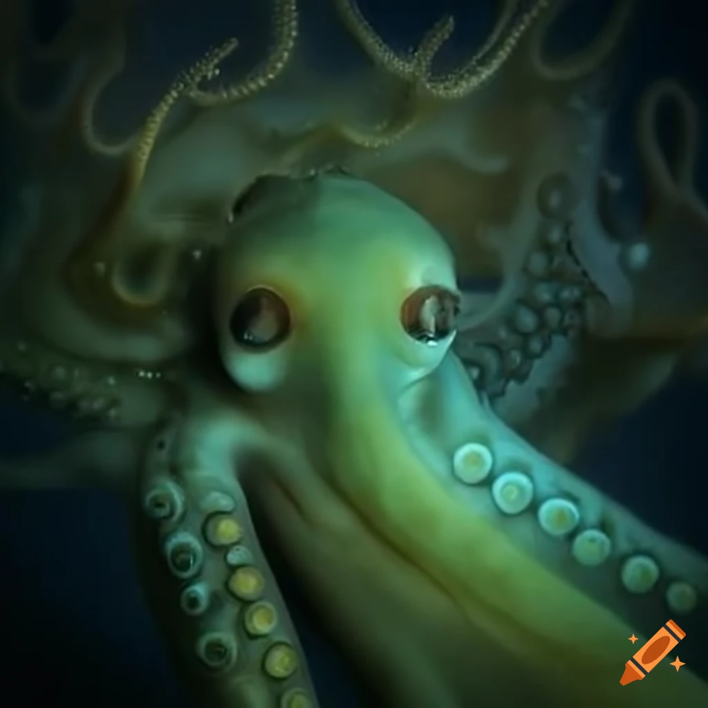 une femme octopus dans l'eau verte