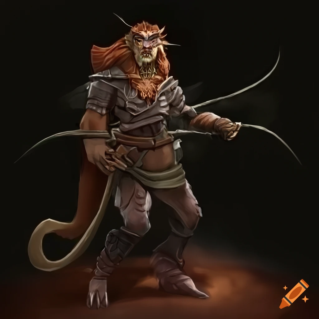 illustration of a male dragonborn ranger