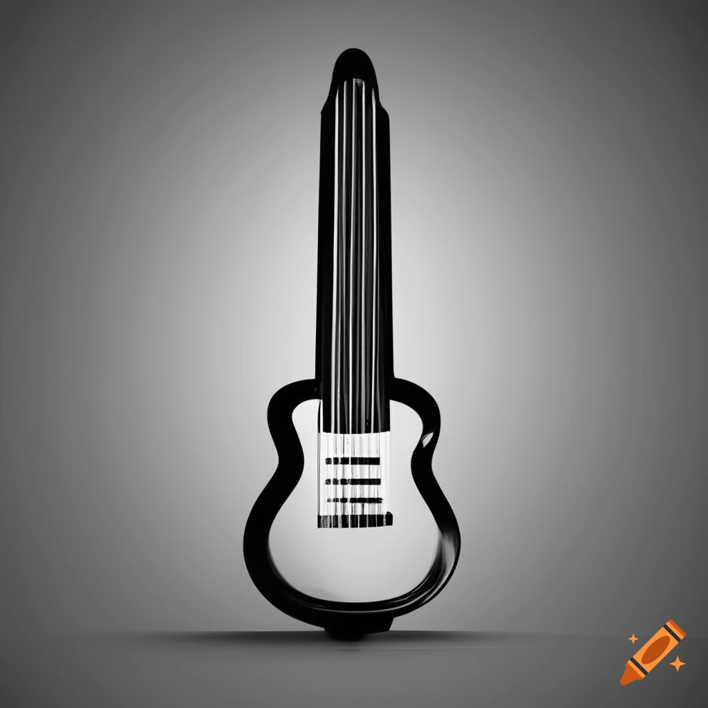 cubist minimalist music instrument on white background