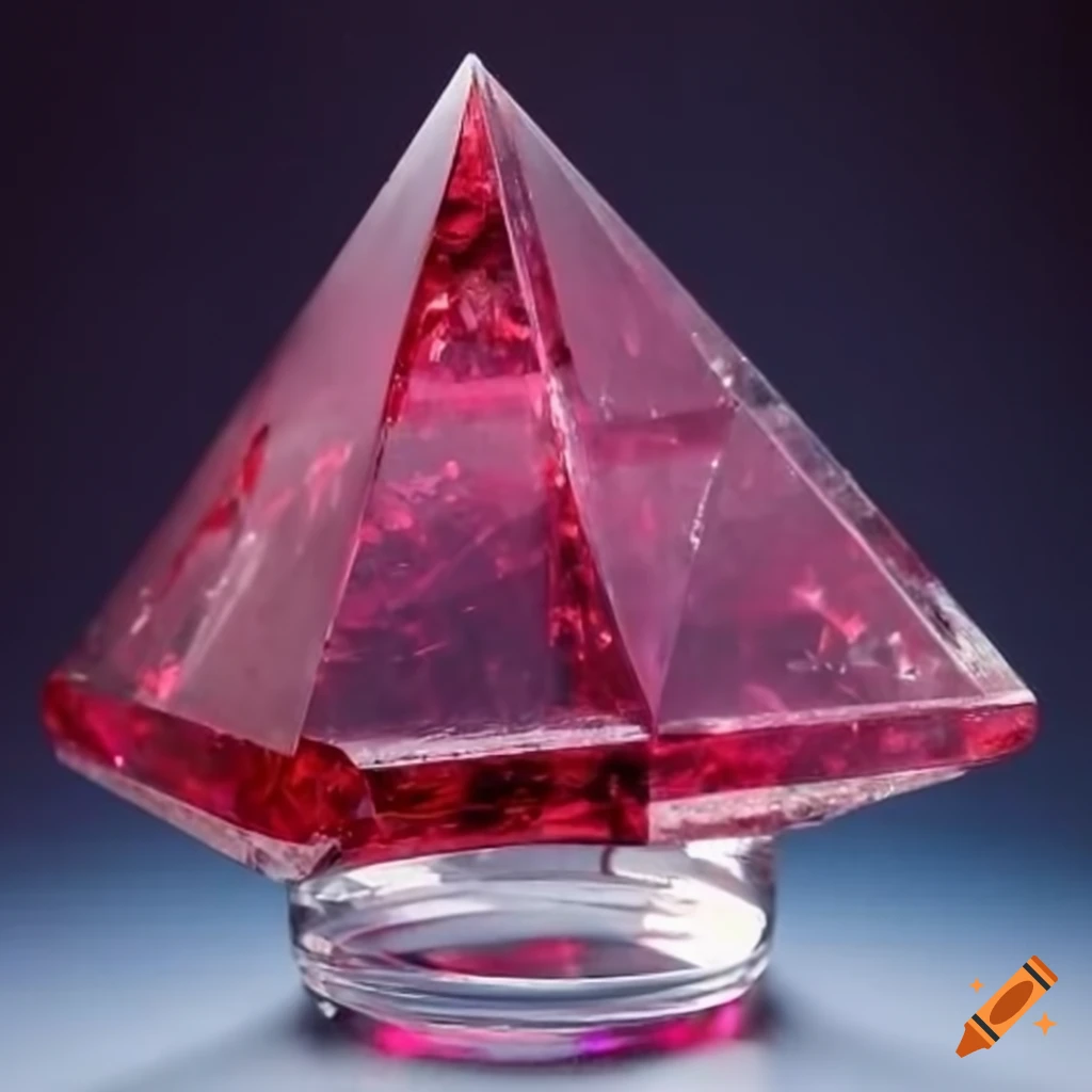 sparkling giant pyramid ruby crystal