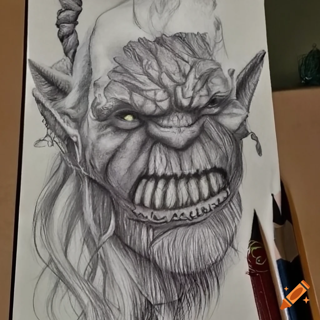 character concept of an orc barbarian