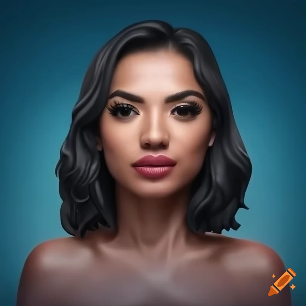 realistic Funko Pop style portrait of a beautiful woman