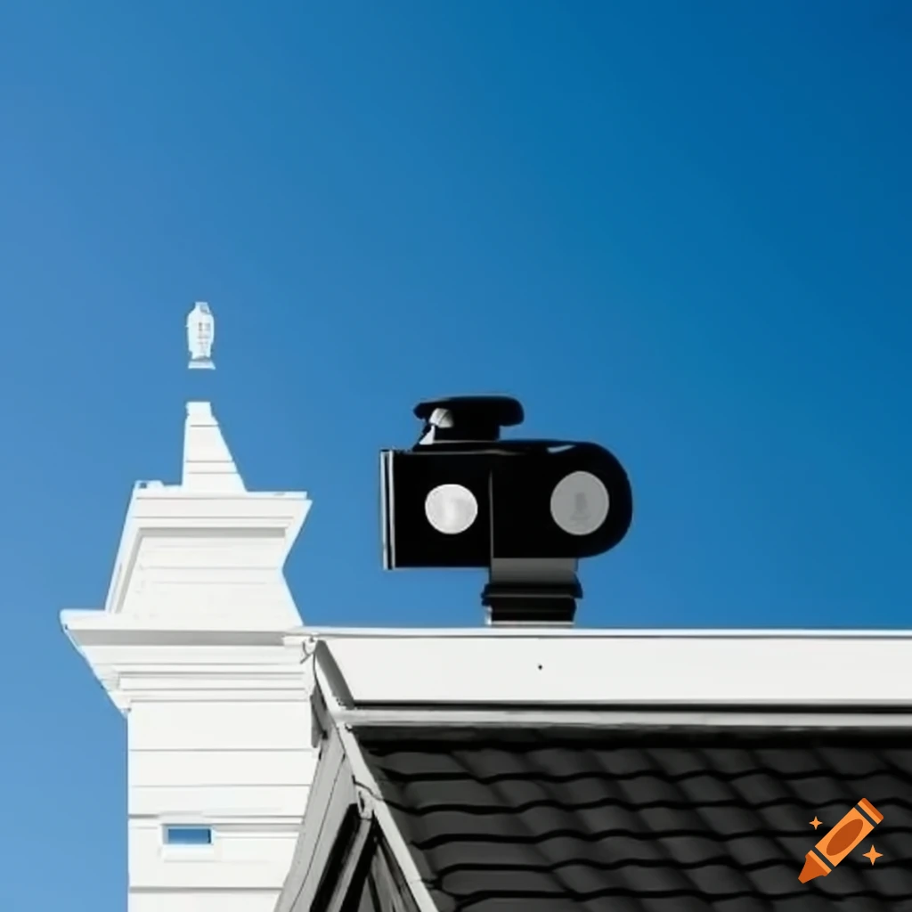 logo of a camera and a roof representing virtual surveying