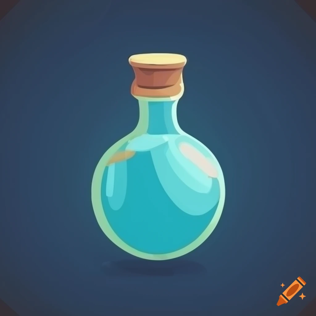 minimalist vector art of a potion