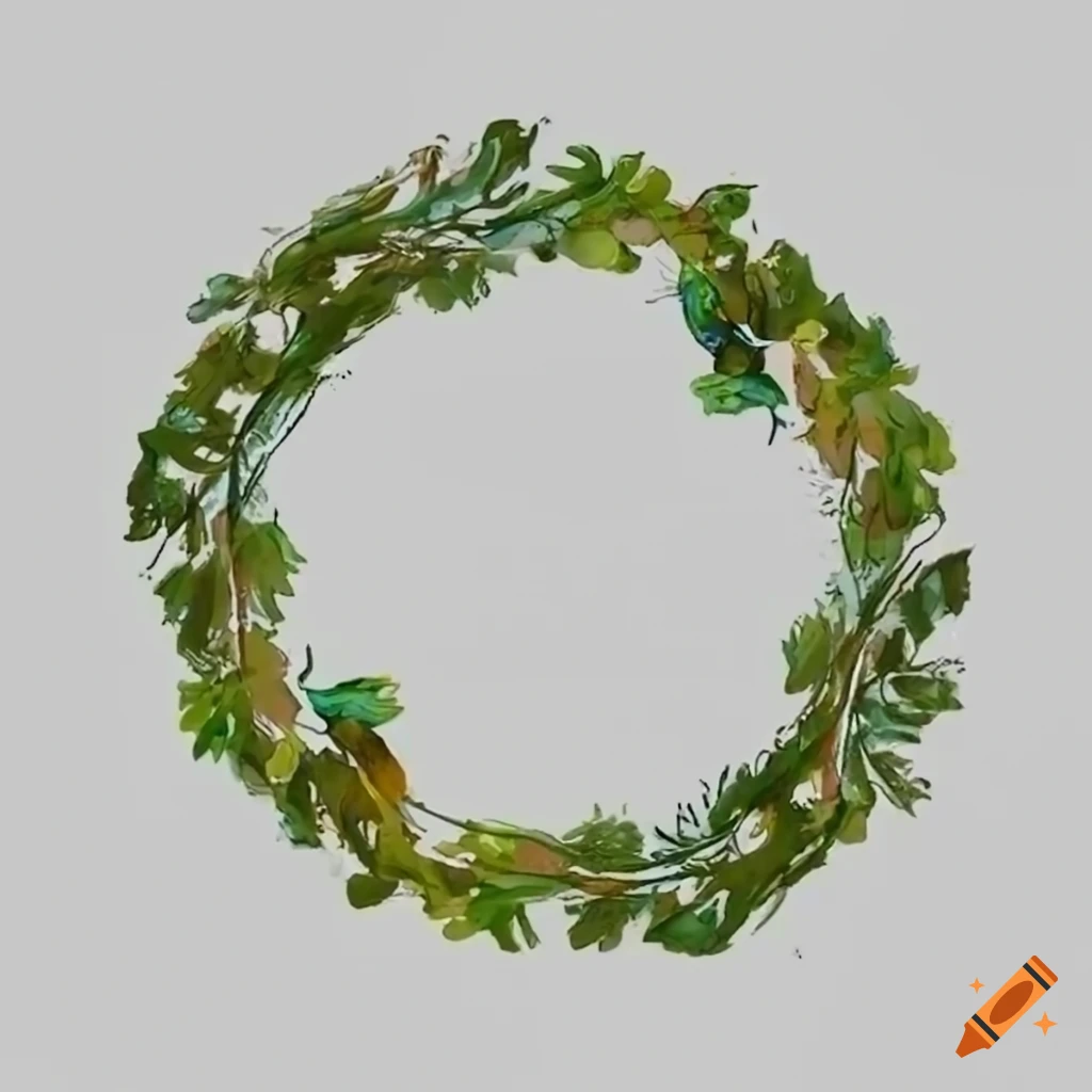 bold leafy garland wreath on white background