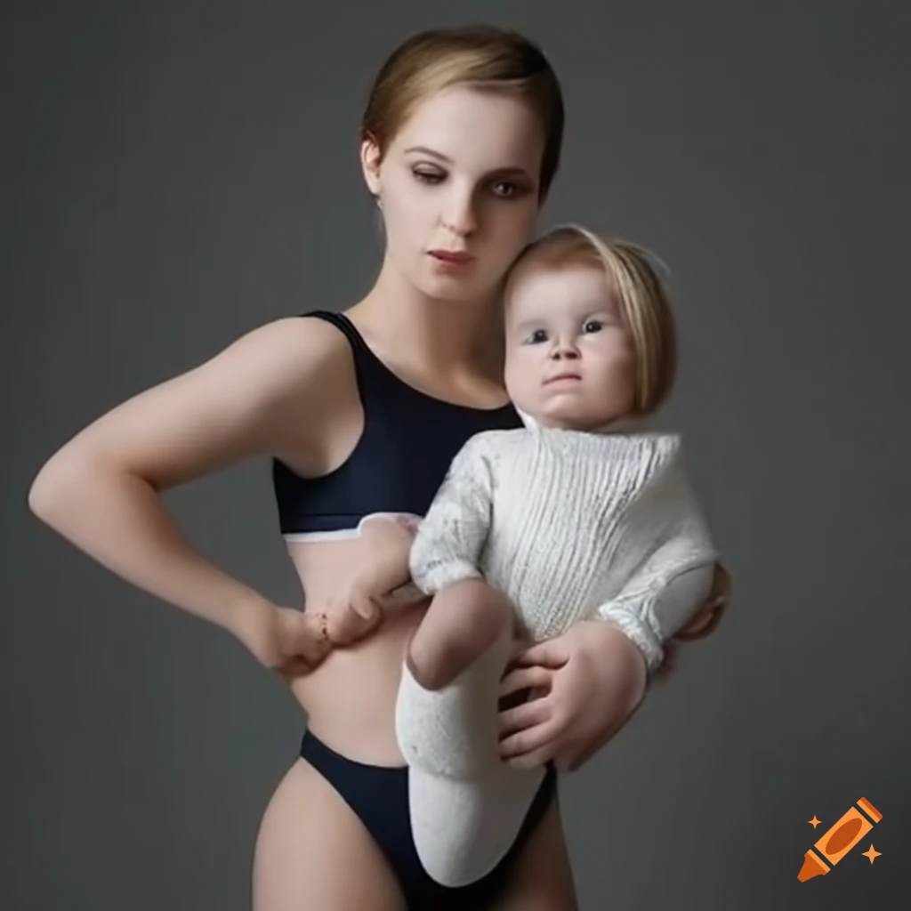 image of a mother in bodysuit with her toddler