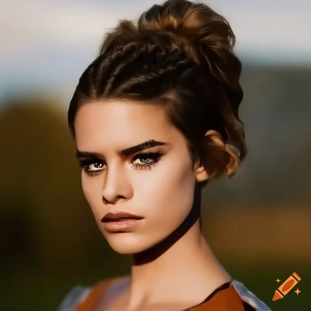 close up portrait of Sasha Calle on a ranch