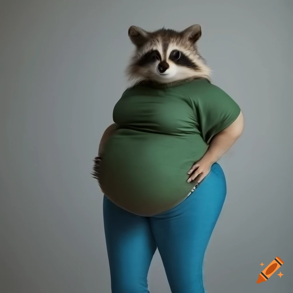 digital art of a raccoon character in casual clothing