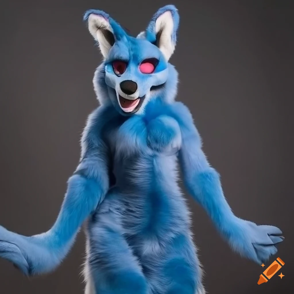 dark blue kangaroo fursuit
