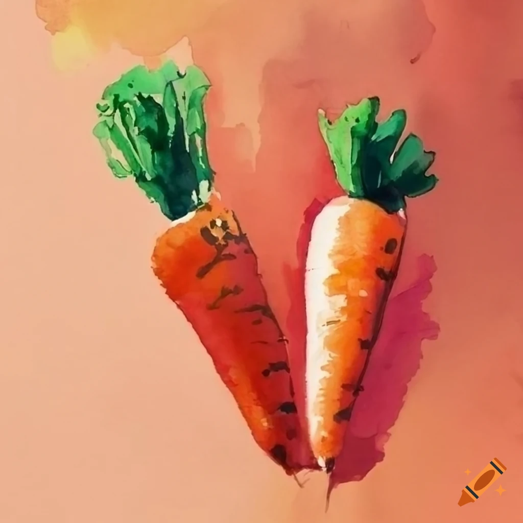 watercolor painting of a carrot