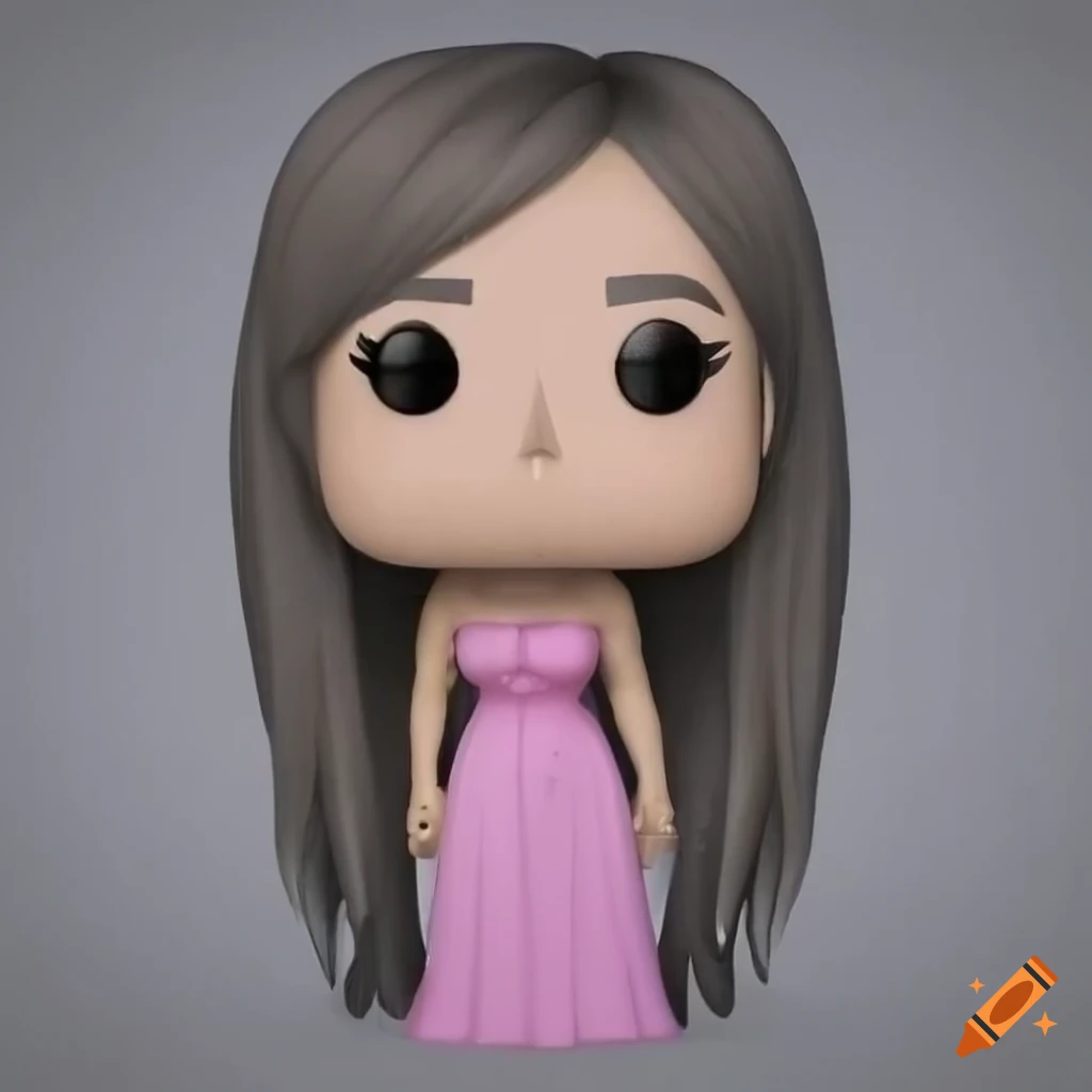 realistic Funko Pop style portrait of an Asian woman