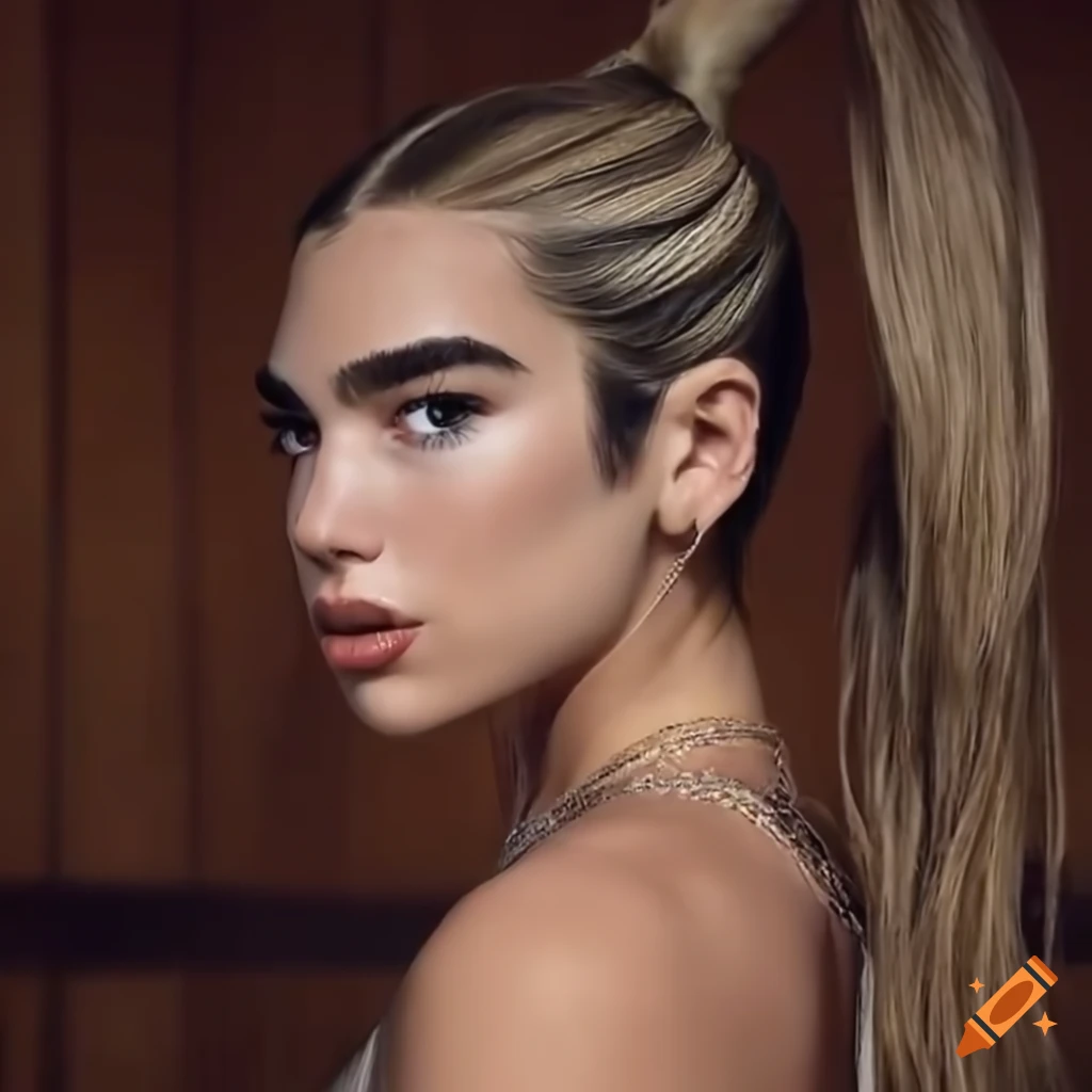 close-up of Selphie of Dua Lipa in horse riding clothes