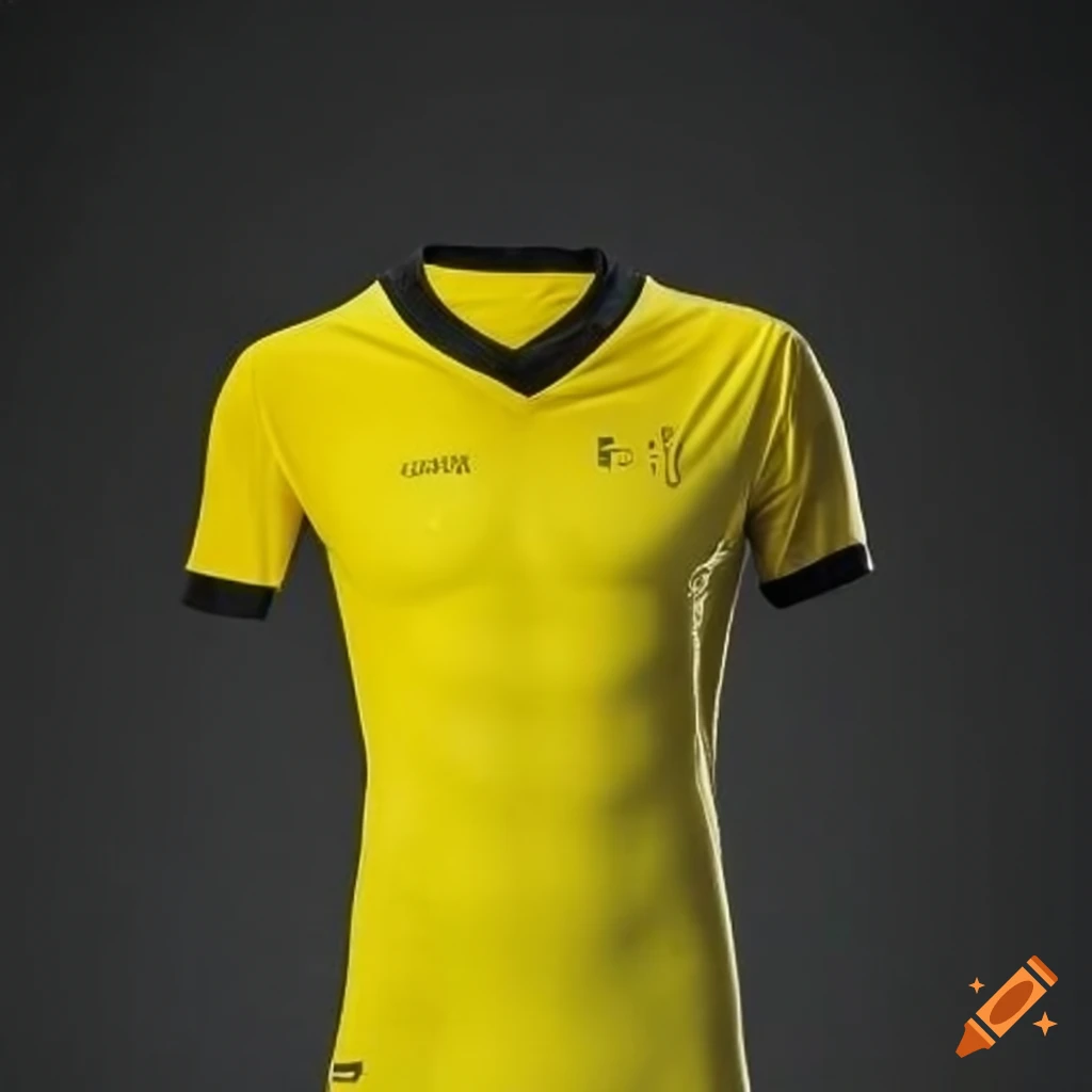 maillot de foot jaune et noir avant et arrière