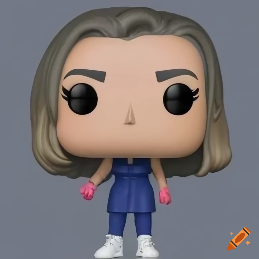 realistic portrait of a woman transformed into Funko Pop style