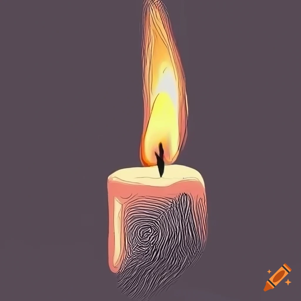 dynamic black and white candle drawing