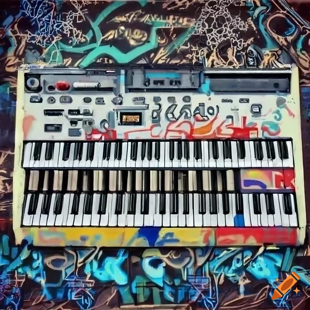 1970s-inspired graffiti keyboard