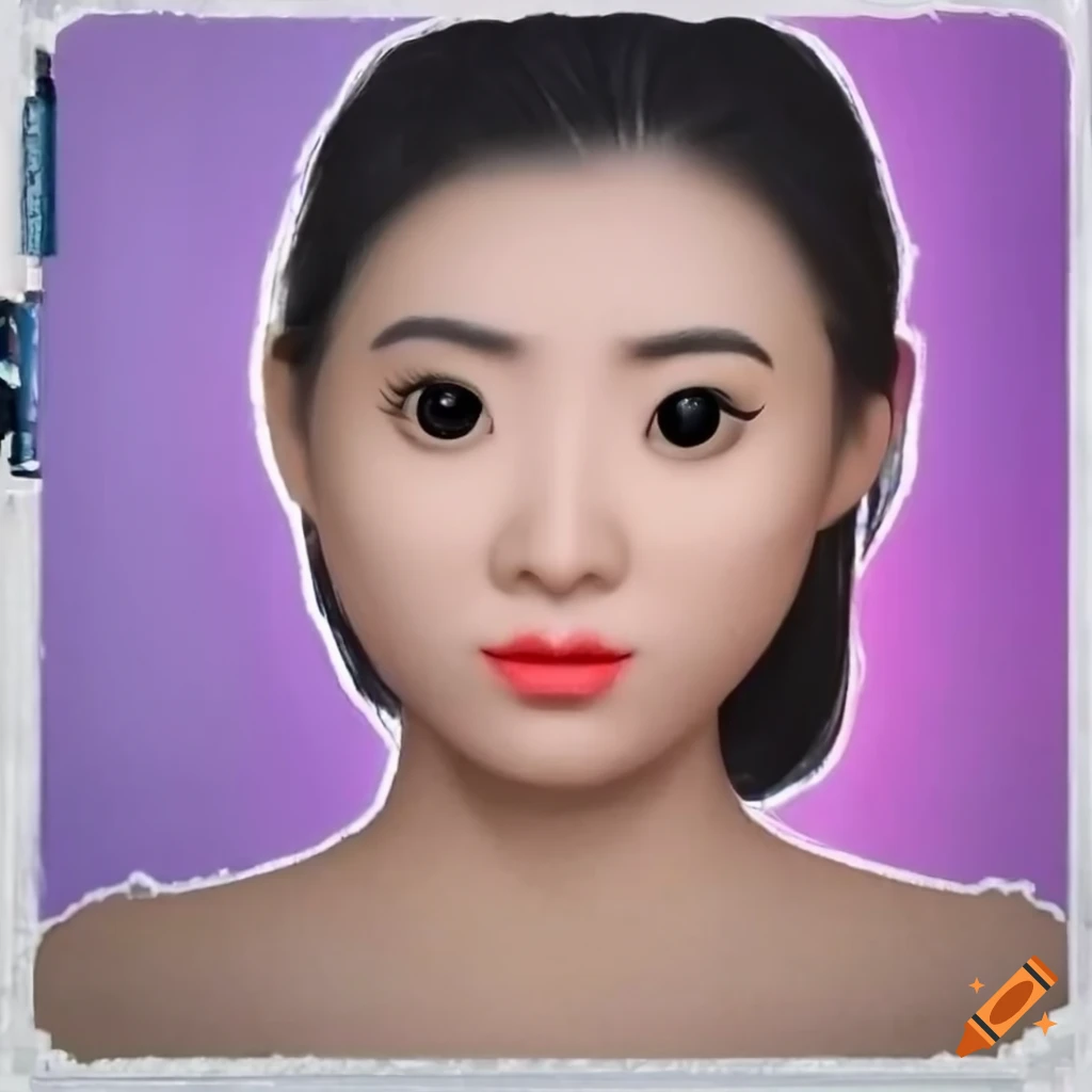 realistic Funko Pop style portrait of an Asian woman