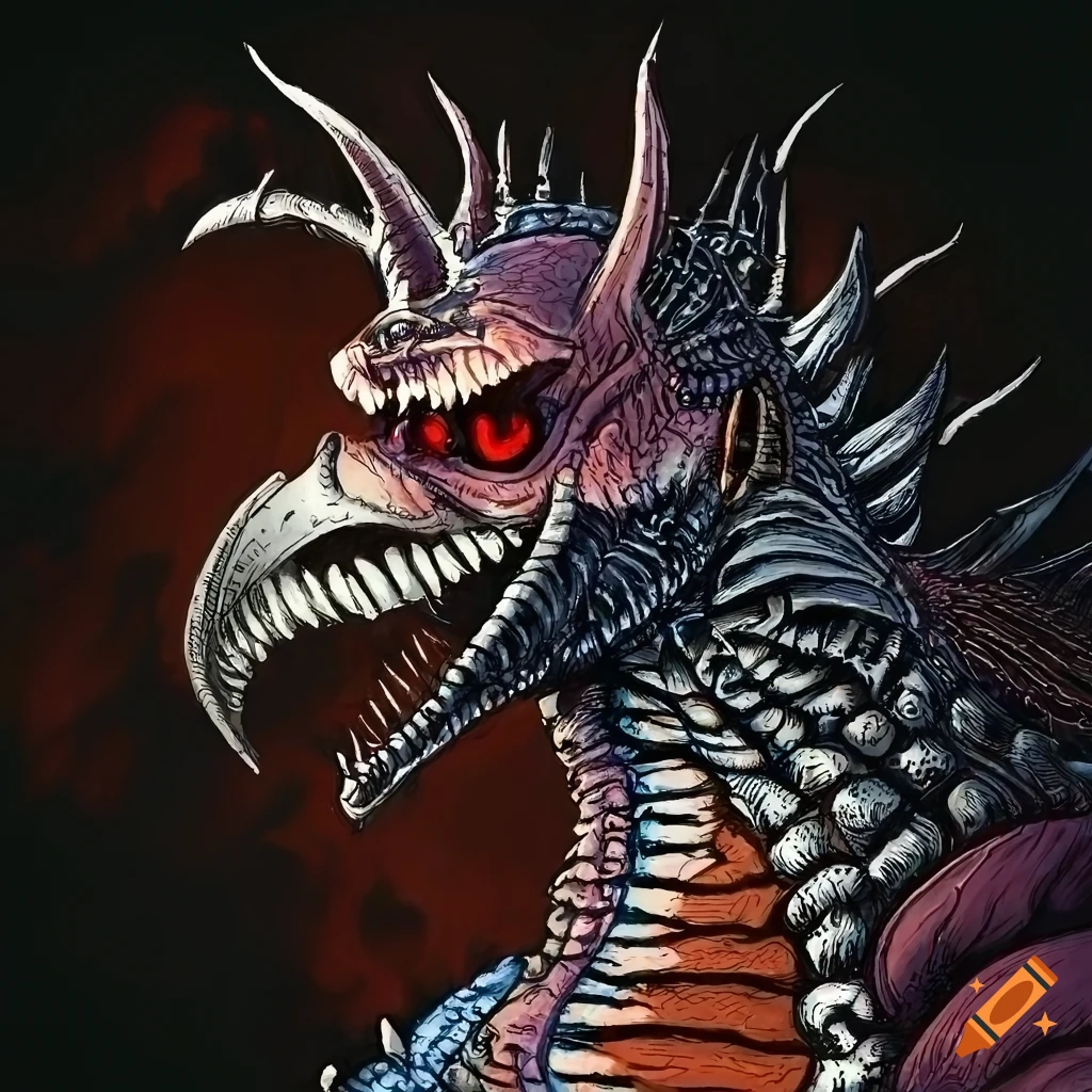 detailed illustration of monsters in a labyrinth