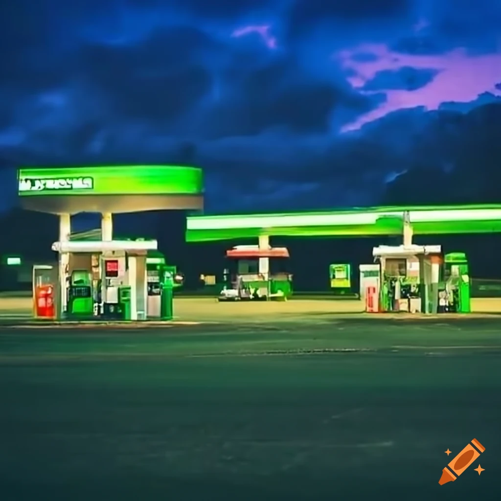 Pemex gas station at the end of a road