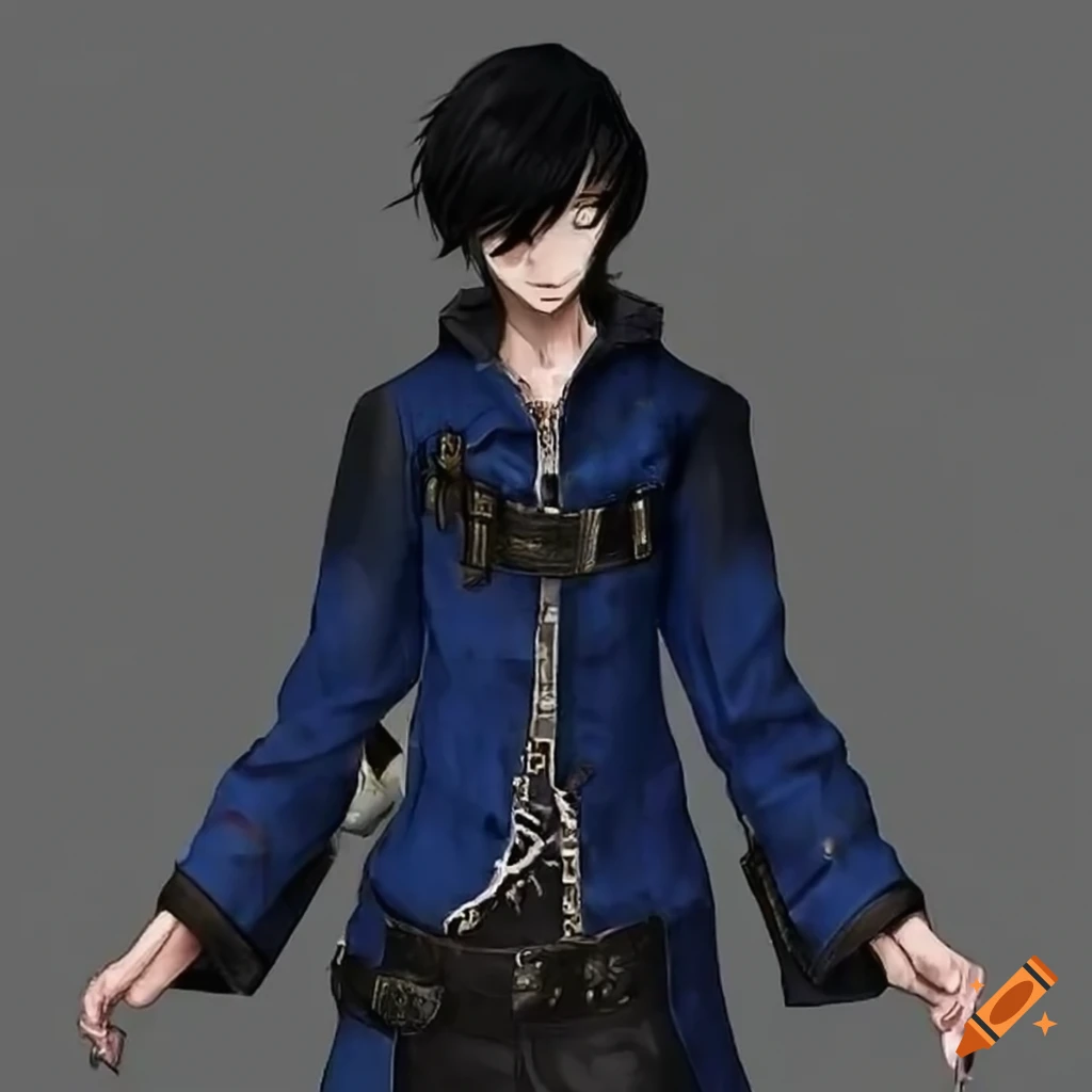 mage character with blue coat holding a tome