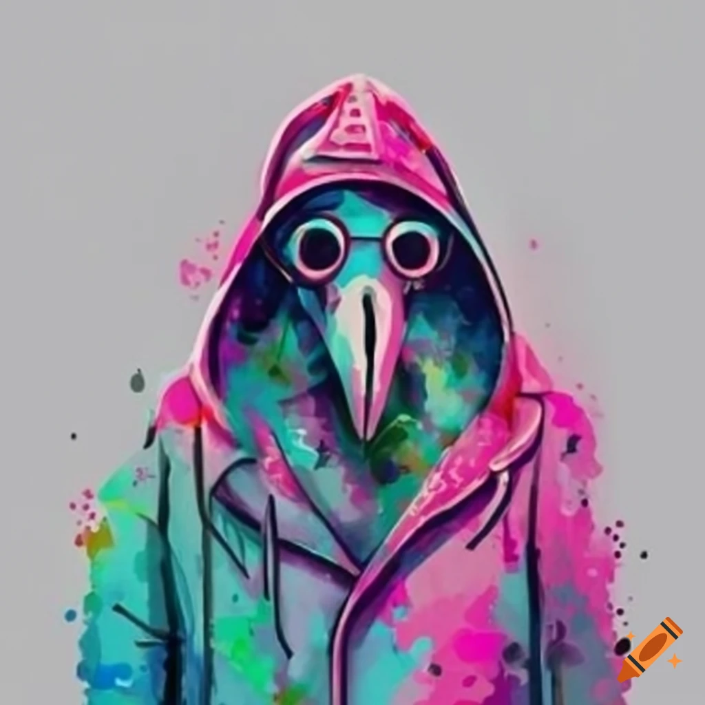 image of a plague doctor wearing a hoodie jacket