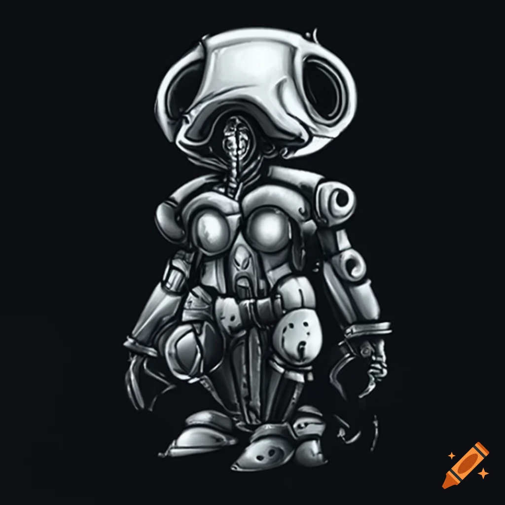 small realistic robot mage in medieval fantasy setting
