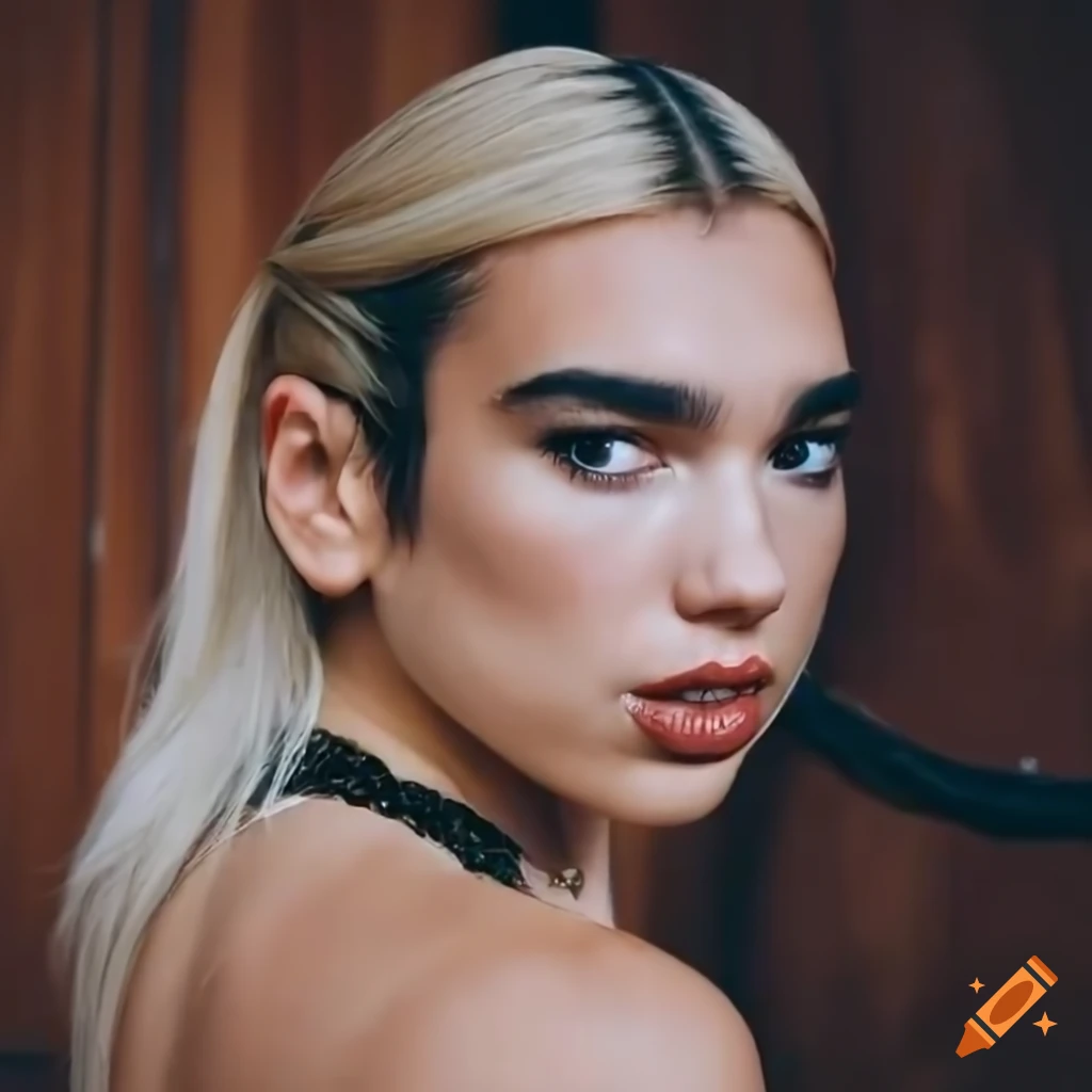 close-up of Selphie of Dua Lipa in horse riding clothes
