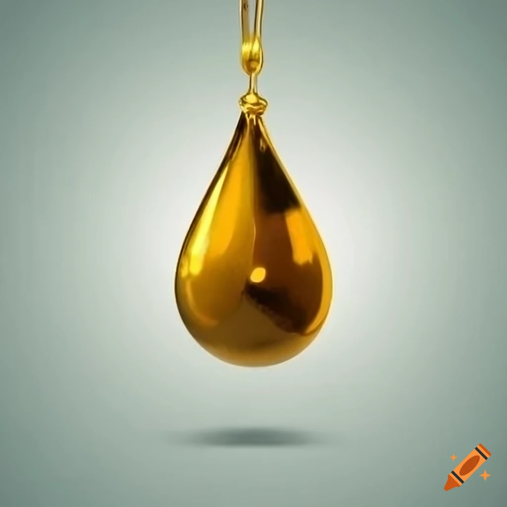 golden drop in mid-air