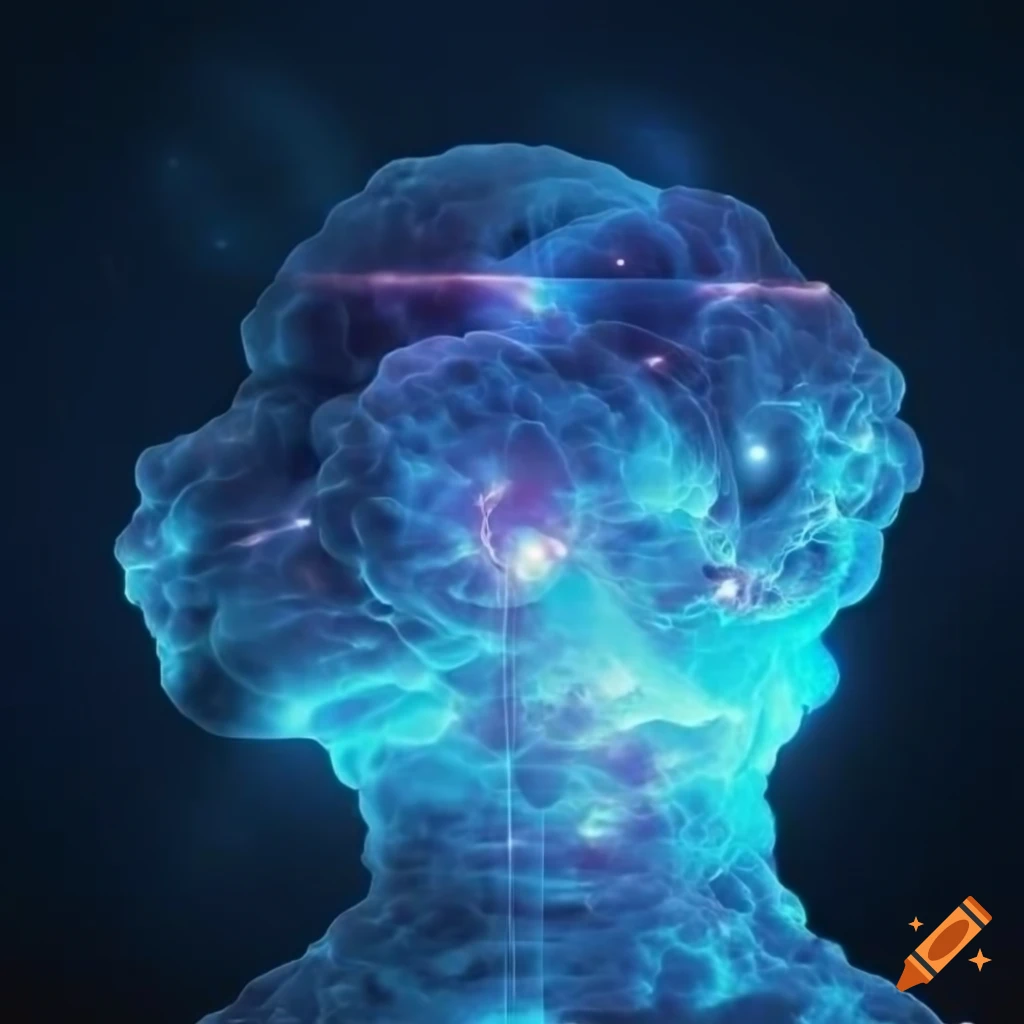 sci-fi clouds symbolizing interconnected human knowledge
