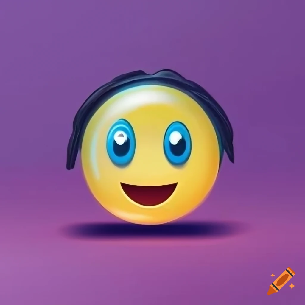 portrait of a woman morphed into smiley face emoji