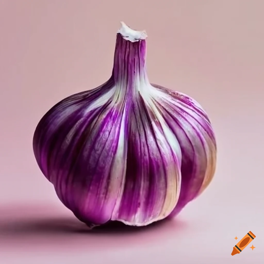 close-up of purple garlic