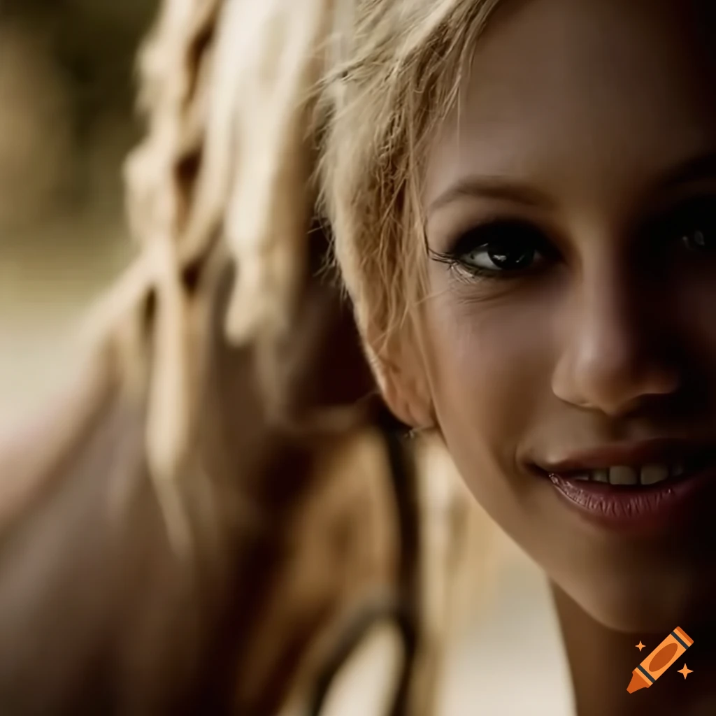 portrait of Selphie of Anna Kournikova horse riding