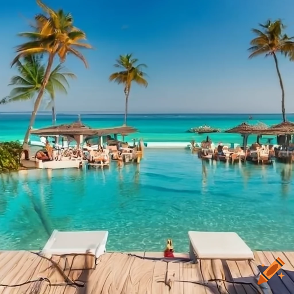 luxurious beach resort pool